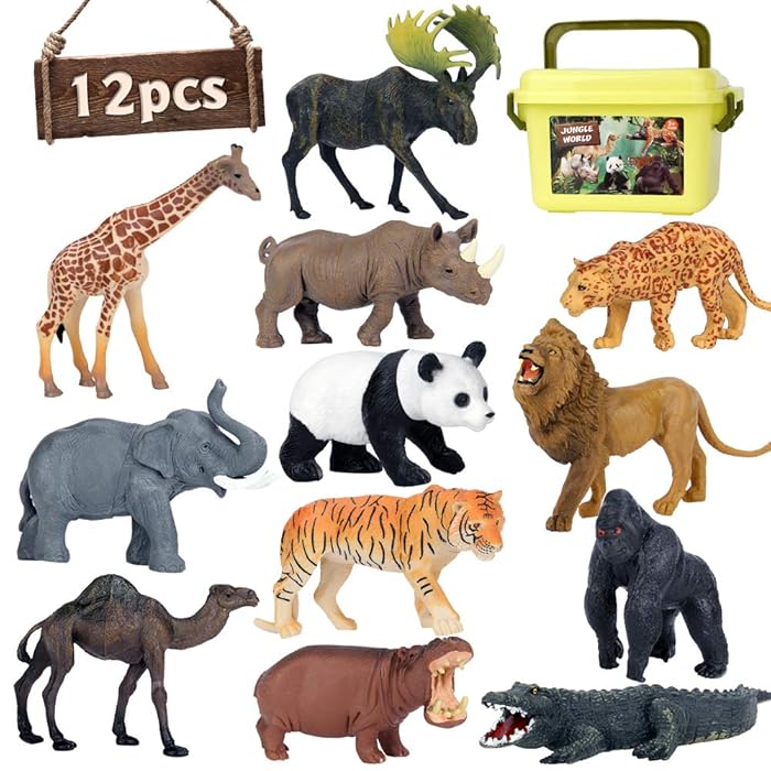 Buy Safari Animal Toys Figures, 12 PCS Realistic Jumbo Wild Jungle