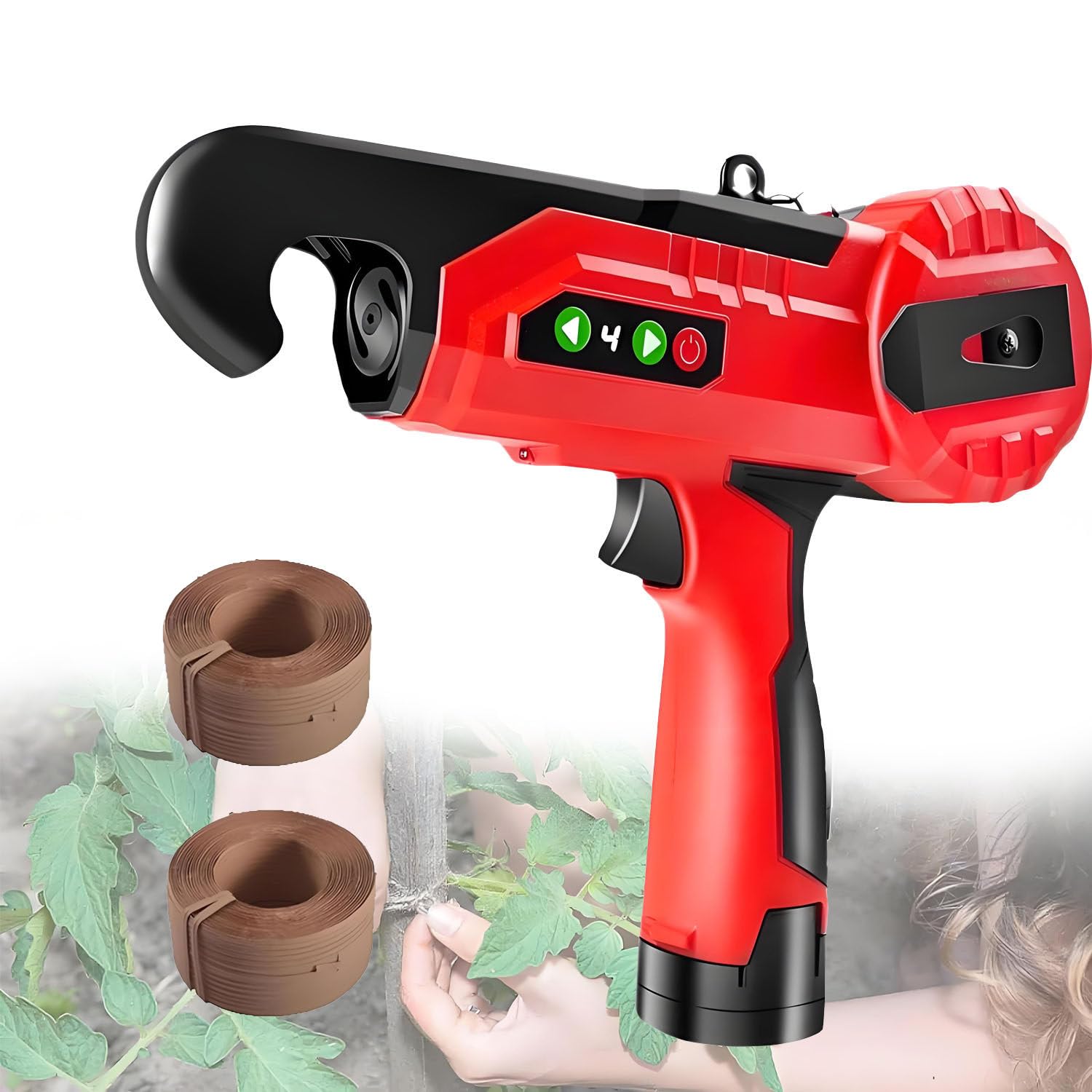 BOOZXCV Professional Plant & Vines Binder,Electric Plant Tying Machine, 4-Speed Adjustable, Maximum Bundle Diameters Is 25 Mm, for Vegetable, Grape, Tomato, Cucumber, Pepper (220V)