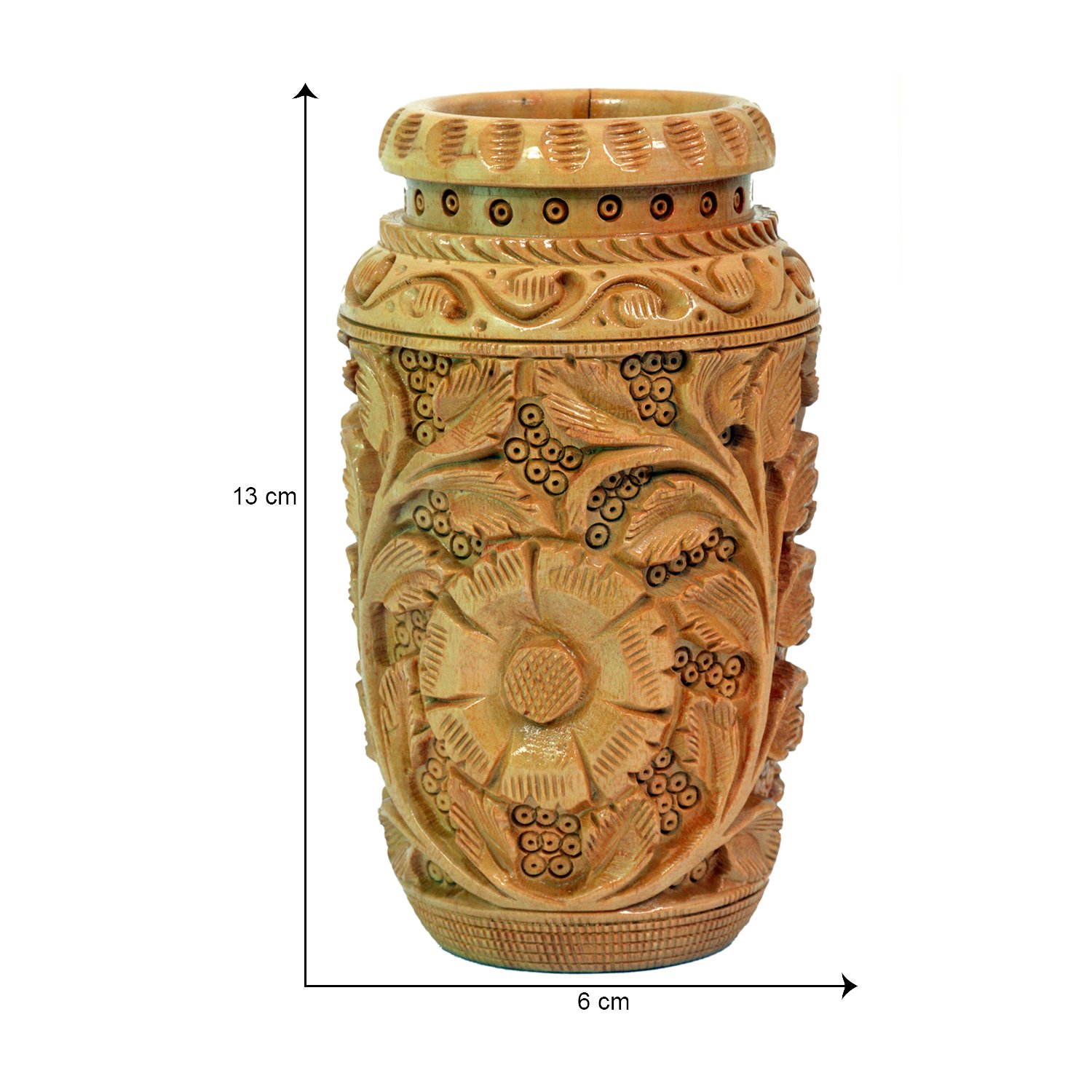 Craft Trade Hand Carved Wood Pen Holder for Desk Organizer for Home School Office Pencil Cup Pot Storage Box Suitable for Stationery - Image 2