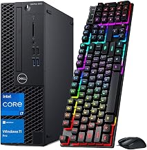 Computadora de escritorio Dell OptiPlex 3070 SFF, Intel Core i7-8700, 8 GB de RAM, 256 GB SSD, WiFi, HDMI, teclado y mouse, PC compacta profesional, Windows 11 Pro (renovado)