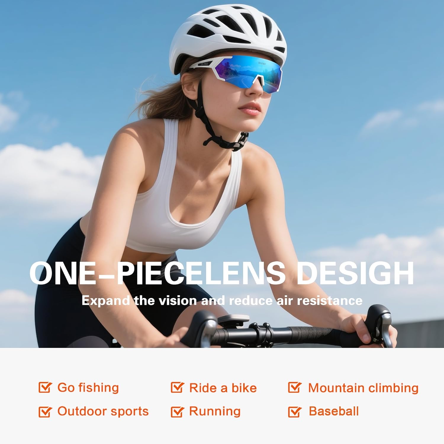 suoso Sports Polarized Sunglasses Men Women Cycling Sunglasses: Wrap Around UV Protection Running Sun Glasses for Baseball