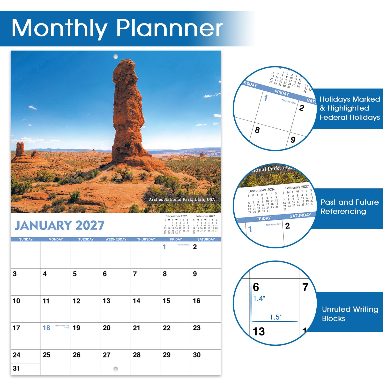 Gag Gifts - Lustiger Wandkalender 2023, Kalender 2023 mit dickem Papier, 21,6 x 27,9 cm (offen), Januar 2023 - Dez. 2023, Best for White Elephant Gag Gifts - Nature's Di*ks