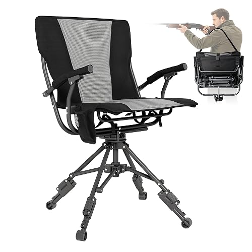 ALPHA CAMP Swivel Hunting Chair for Blind Hunt Chair for