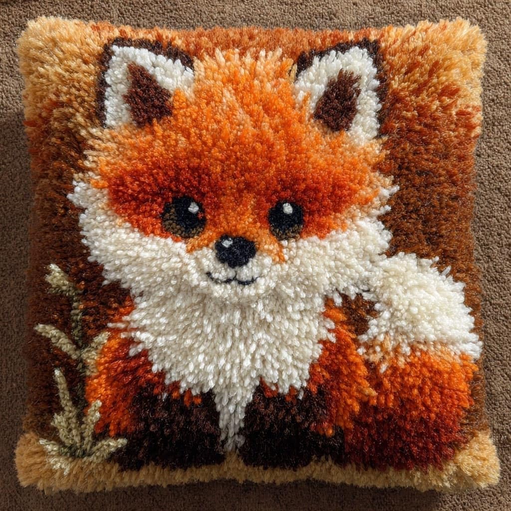 Henypt DIY Latch Hook Pillow Kits, Animal