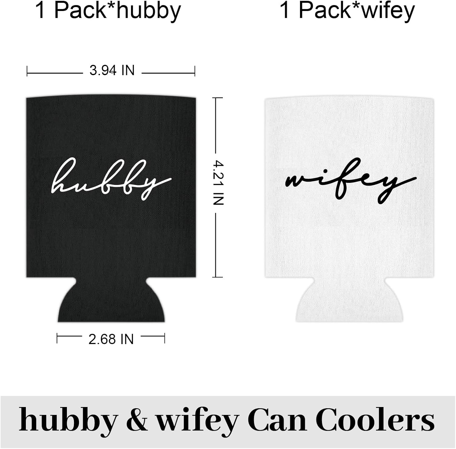 Mr&MrsGifts Wedding Can Coolers, Honeymoon Essentials for Couples, Hubby Wifey Engagement Gifts & Bridal Shower Favors
