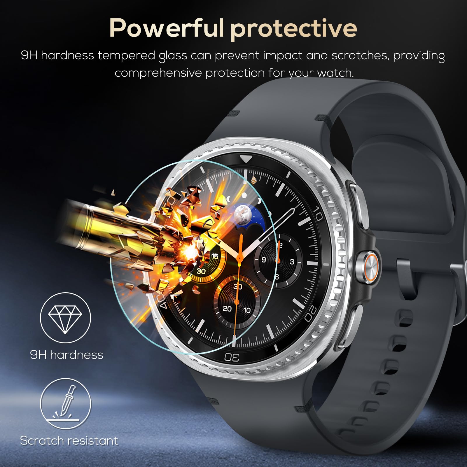 [Paquete de 5] para Samsung Galaxy Watch 8 Classic Clear HD Protector de pantalla de vidrio templado, dureza 2.5D 9H, vidrio templado ultrafino para Samsung Galaxy Watch, antiarañazos, sin