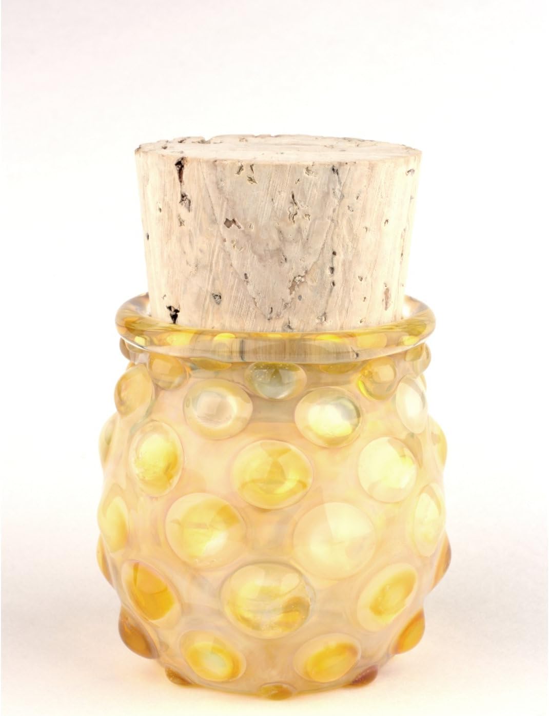 Blown Glass Large Polka Dot Jar - Silver