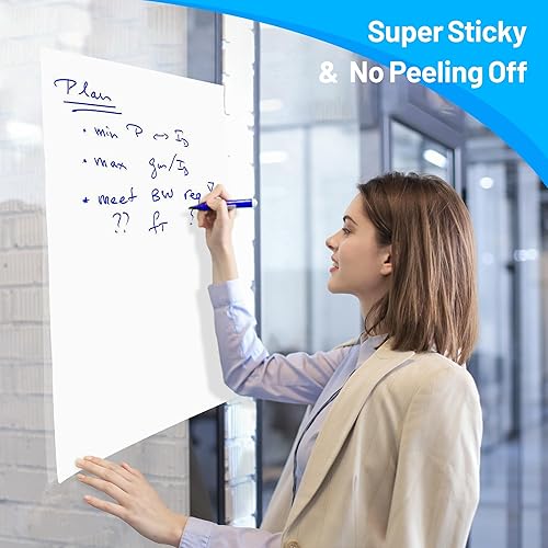 Miniatura 3 de 4-Pack Tabletop Sticky Easel Pad and Dry Erase Board 2 in 1, 20 x 23 inches, 20 Sheets/Pad, Portable Easel Stands for Teachers, Ideal for Training