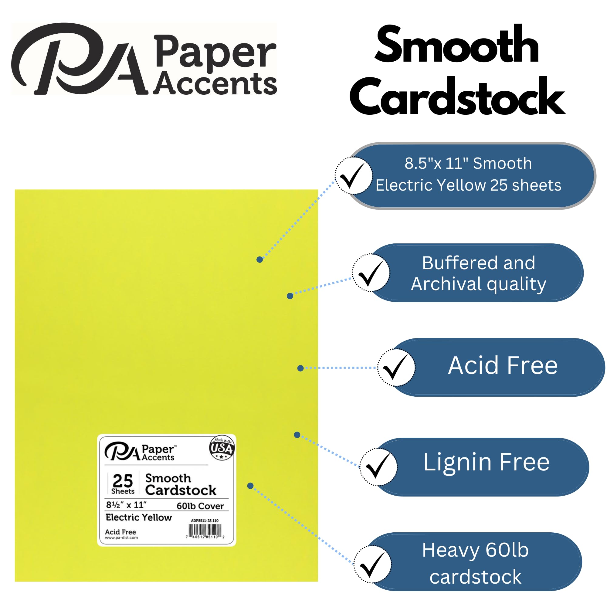 PA Paper Accents 12x12 Cream Cardstock - 65lb Smooth Cardstock For Crafts (25 Sheets)