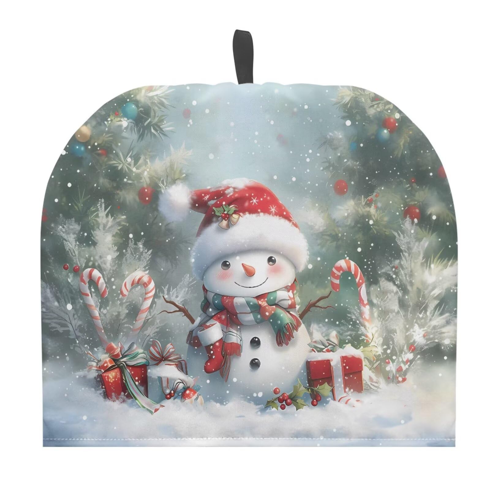 Cute Snowman Tea Pot Cozies Breakfast Warmer Insulated Kettle Cover Washable Christmas Tea Cozies Both Sides Can Be Used Teapot Dust Cover for Housewife, Friend, Mom