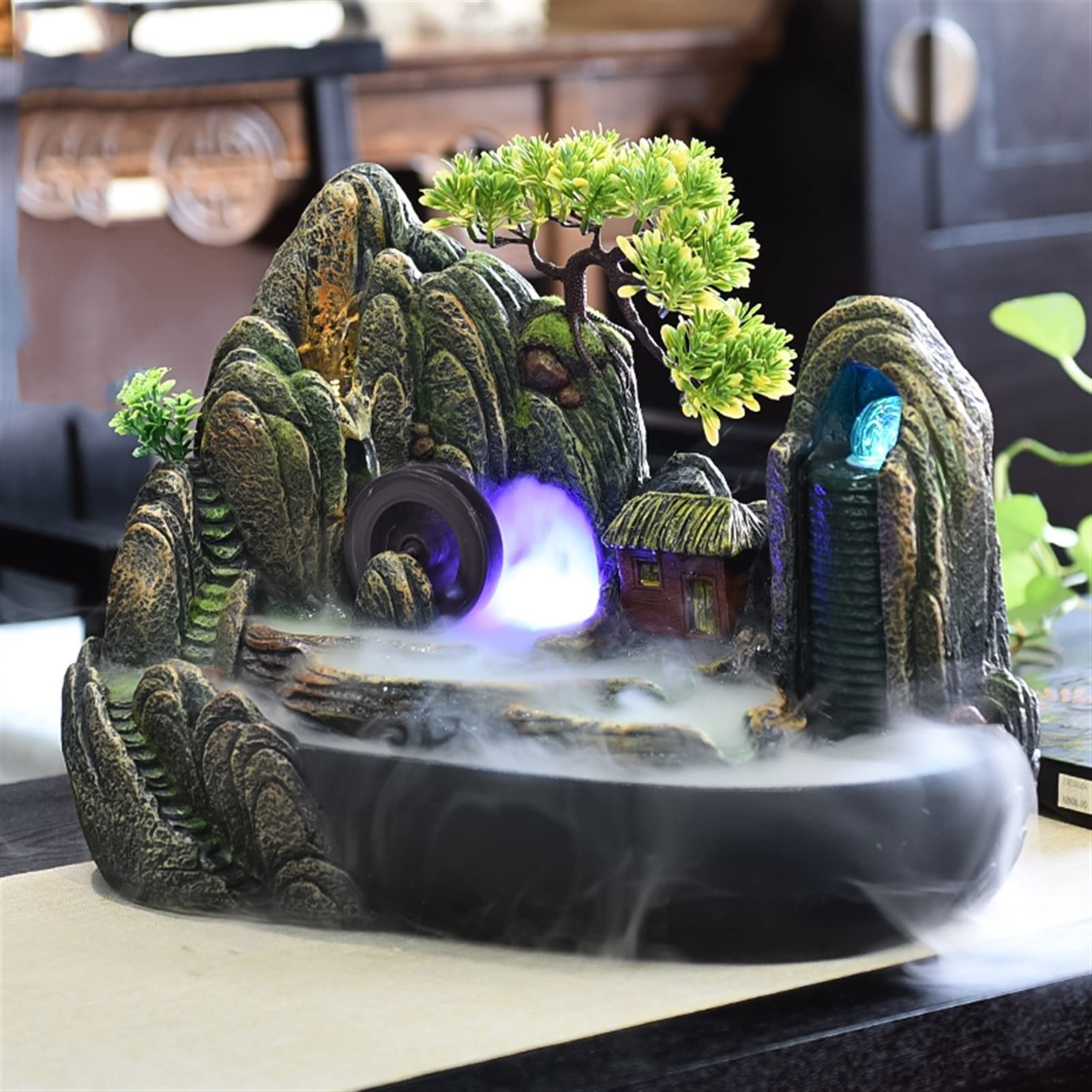 モダン 120cm 中国風 流水 富を引き寄せる噴水 装飾 リビングルーム