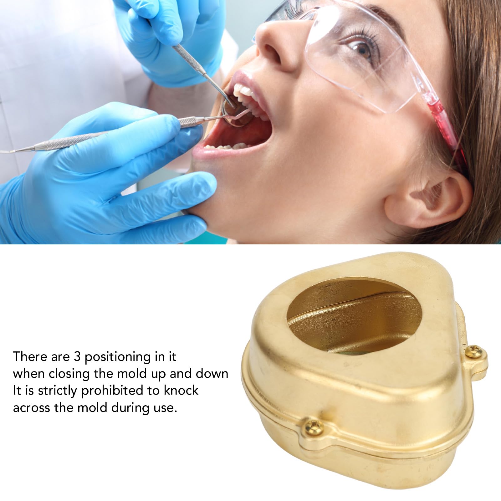Scatola for la bollitura dei denti | Scatola for la bollitura dei denti in rame resistente al calore, a 3 posizioni | Strumento da laboratorio orale antiaderente for dentisti/assistenti odontoiatrici
