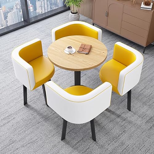 Miniatura 11 de YVYKFZD Office Reception Room Club Table, Simple Coffee Kitchen Dining Table Set, Round Conference Table, Small Conference Room Tables and Chairs