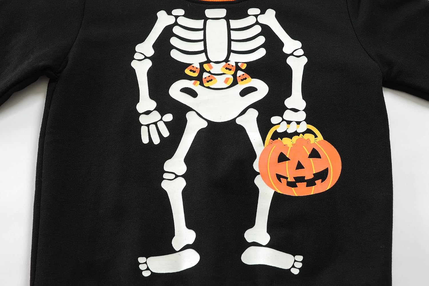 EULLA Toddler Boys Skeleton Sweatshirts Glow in The Dark Toddler Cotton Pumpkin Tops