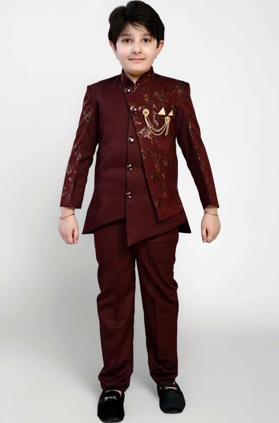 Zolario Clothing Set, Indo Western Dress for Kids Boys, Jacket and Pant Set, Ideal for Wedding, Birthday and Party.