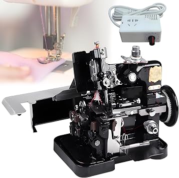 Metal Frame Serger with Accessory Kit - Serger Sewing Machine Professional Overlock Tool for Knitted Fabric Jeans Tents & Goods, 3000 Stitches/Minute, Speed Regulator Black