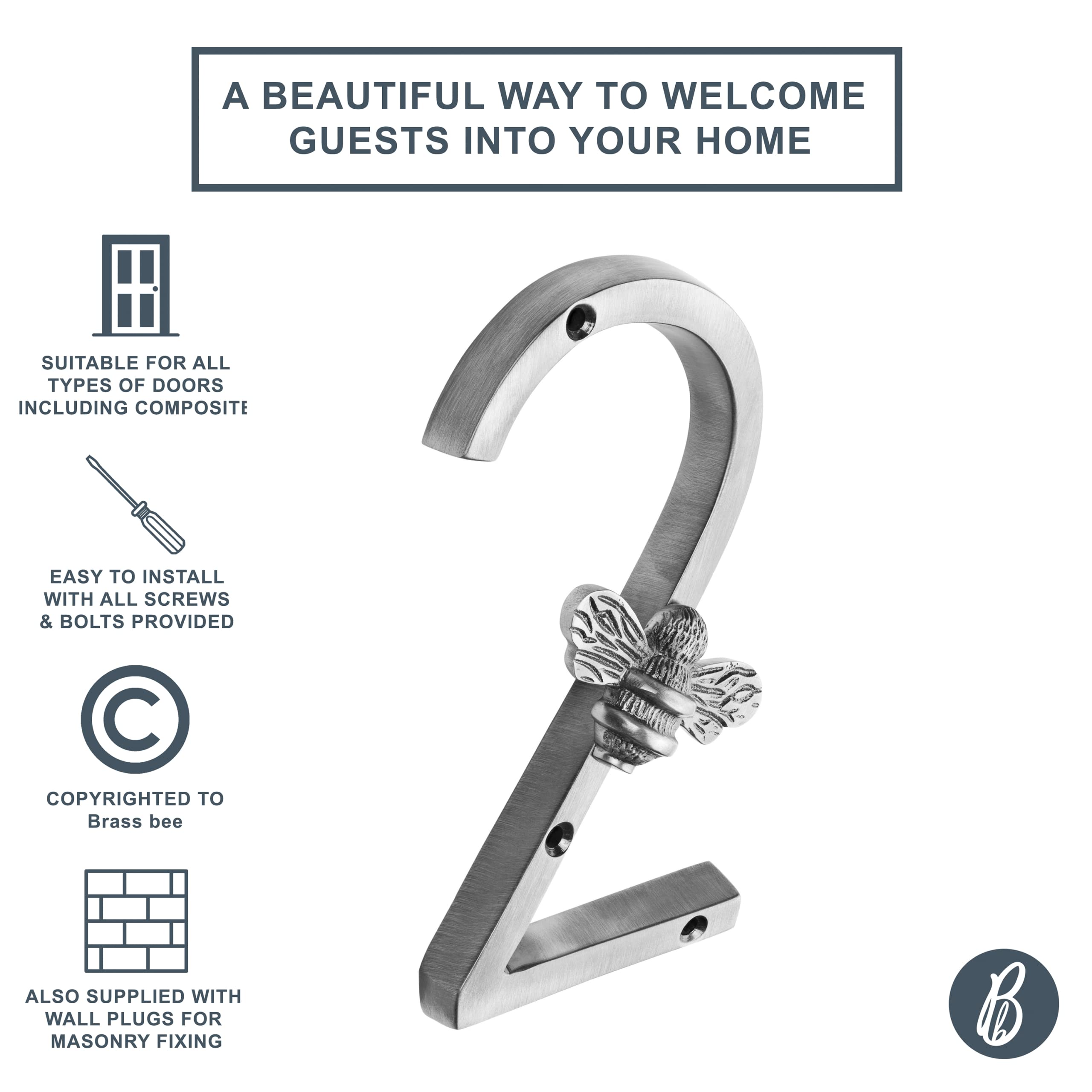 Brass Bee Numéro De Maison En étain Avec Motif Abeille | Plaques De Numéros De Panneaux De Porte Modernes De 5 Pouces | Numéro D'adresse Du Domicile