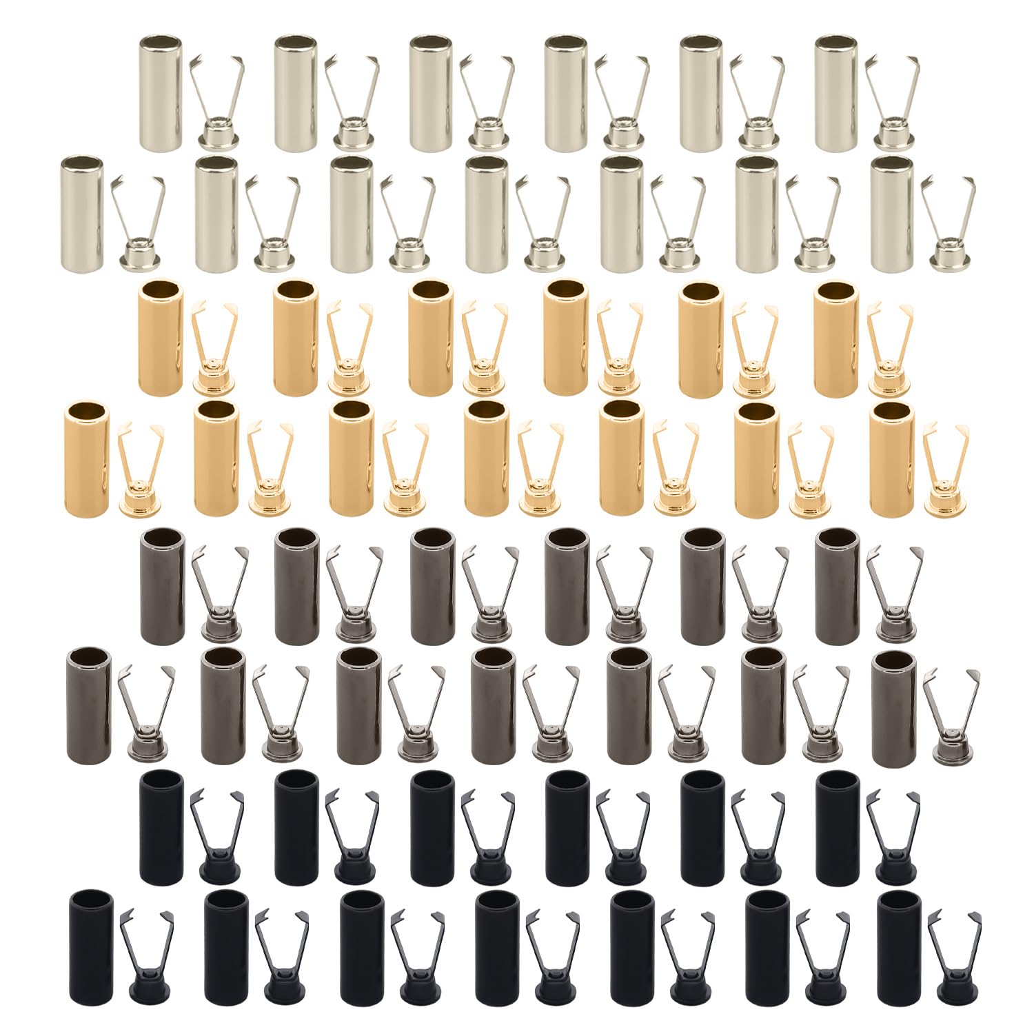 USHXVG 52 PCS Hoodie Rope Buckle, Wire Ends, Hole Rope End Terminals, Garment Rope, Lanyard Accessories, Rope End Caps