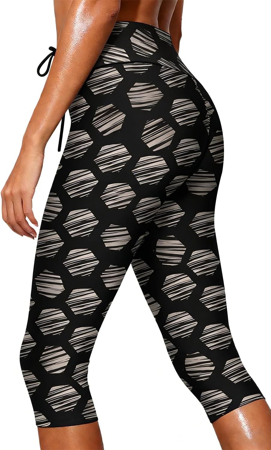 Septangle Women's Swim Bottom Mid Waist UPF 50+ Swimwear Rash Guard Sport Leggings