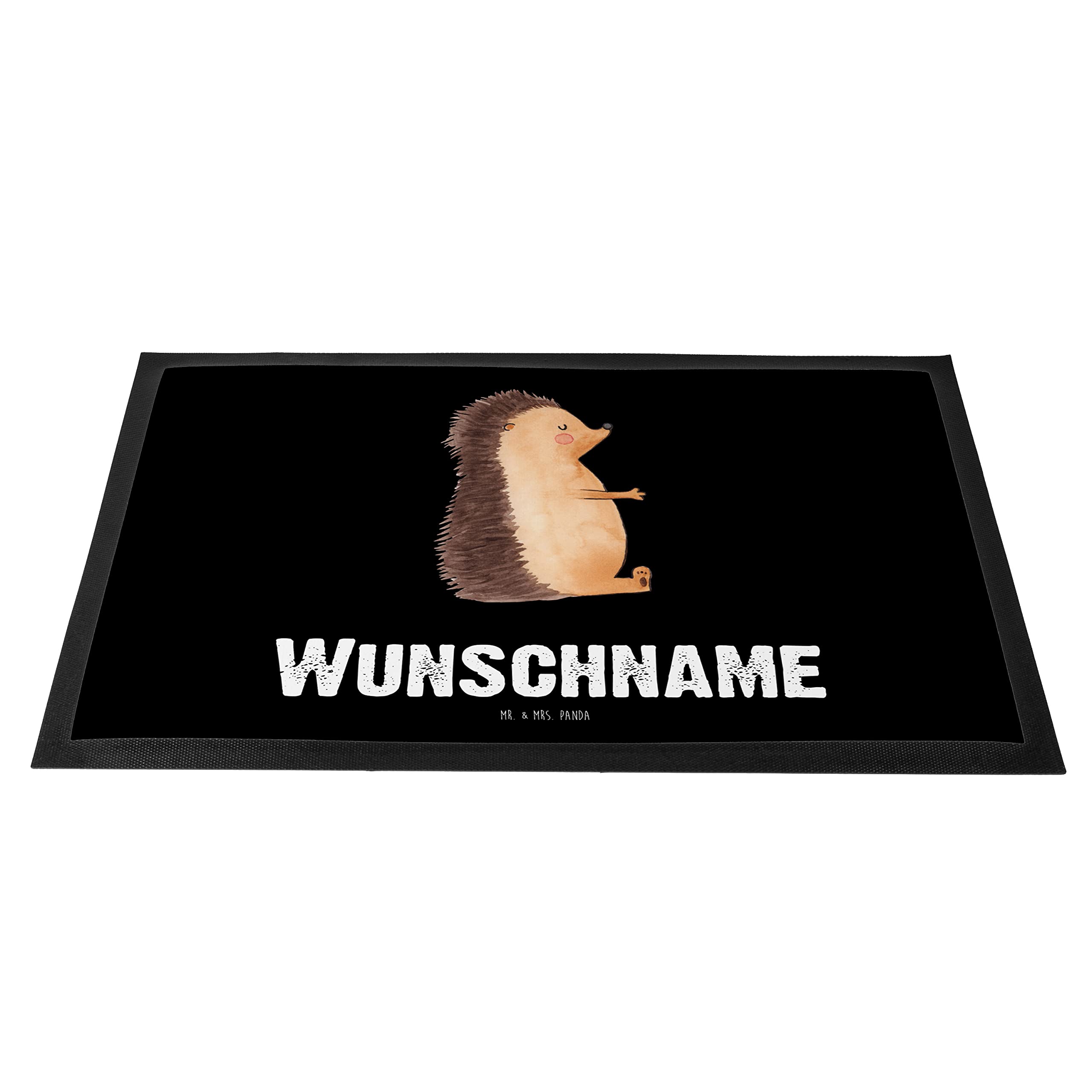 Mr. & Mrs. Panda Fussmatte personalisiert Igel Liebe 40 x 60 cm - Personalisierte Geschenke, Hochzeitstag, Fußmatte, Verlobung, Hochzeit, Personalisierter Fußabtreter, mit Namen, personalisierbar