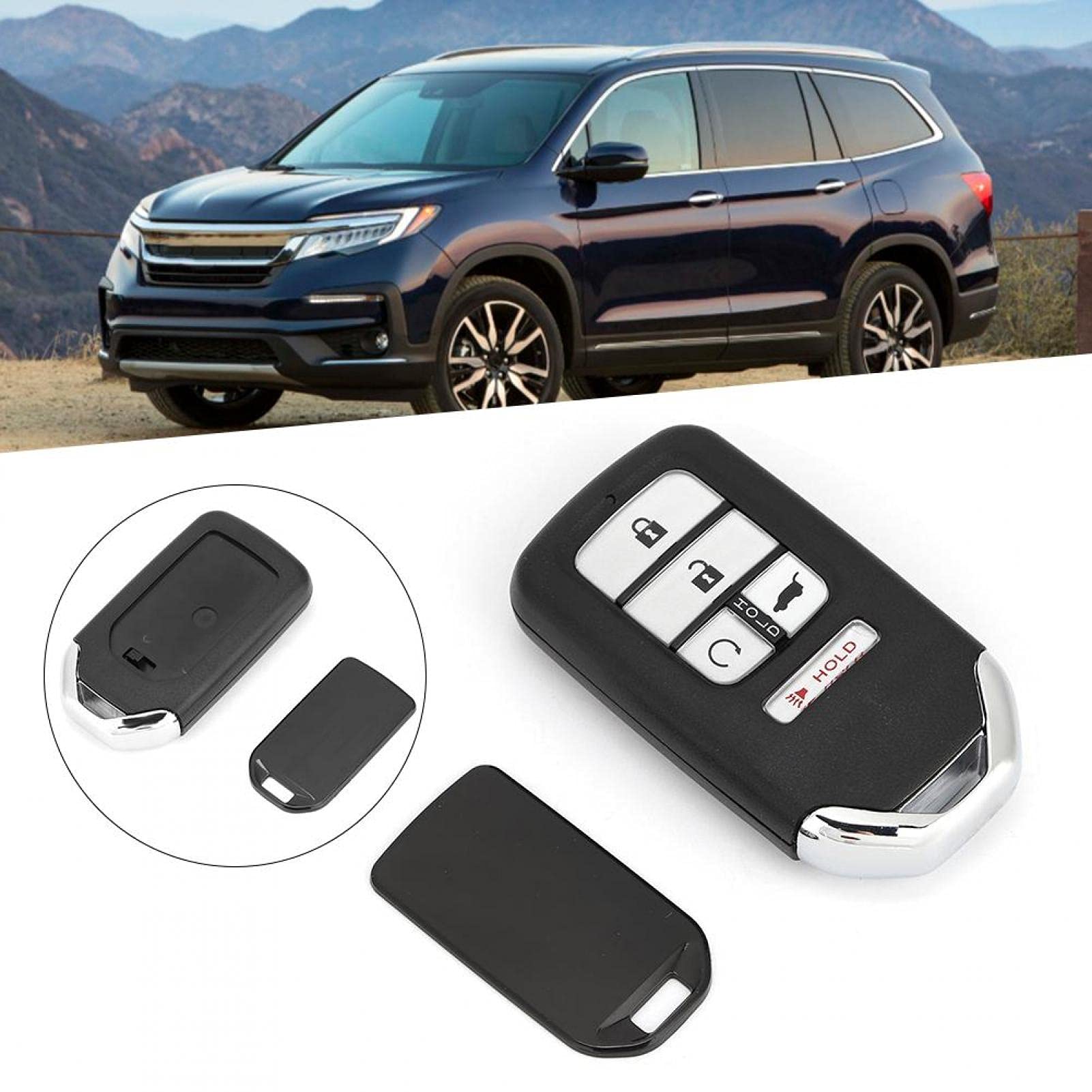 Chiave wireless per auto, chiave telecomando per auto a 4 pulsanti 433MHz 47 chip adatta per CR-V/Civic/Pilot SUV KR5V2X