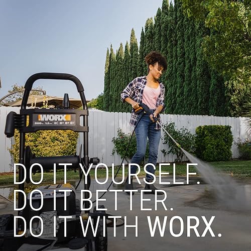 Miniatura 2 de Worx Lavadora a presión eléctrica de 13 amperios 2200 PSI con carro rodante y 4 boquillas -WG607