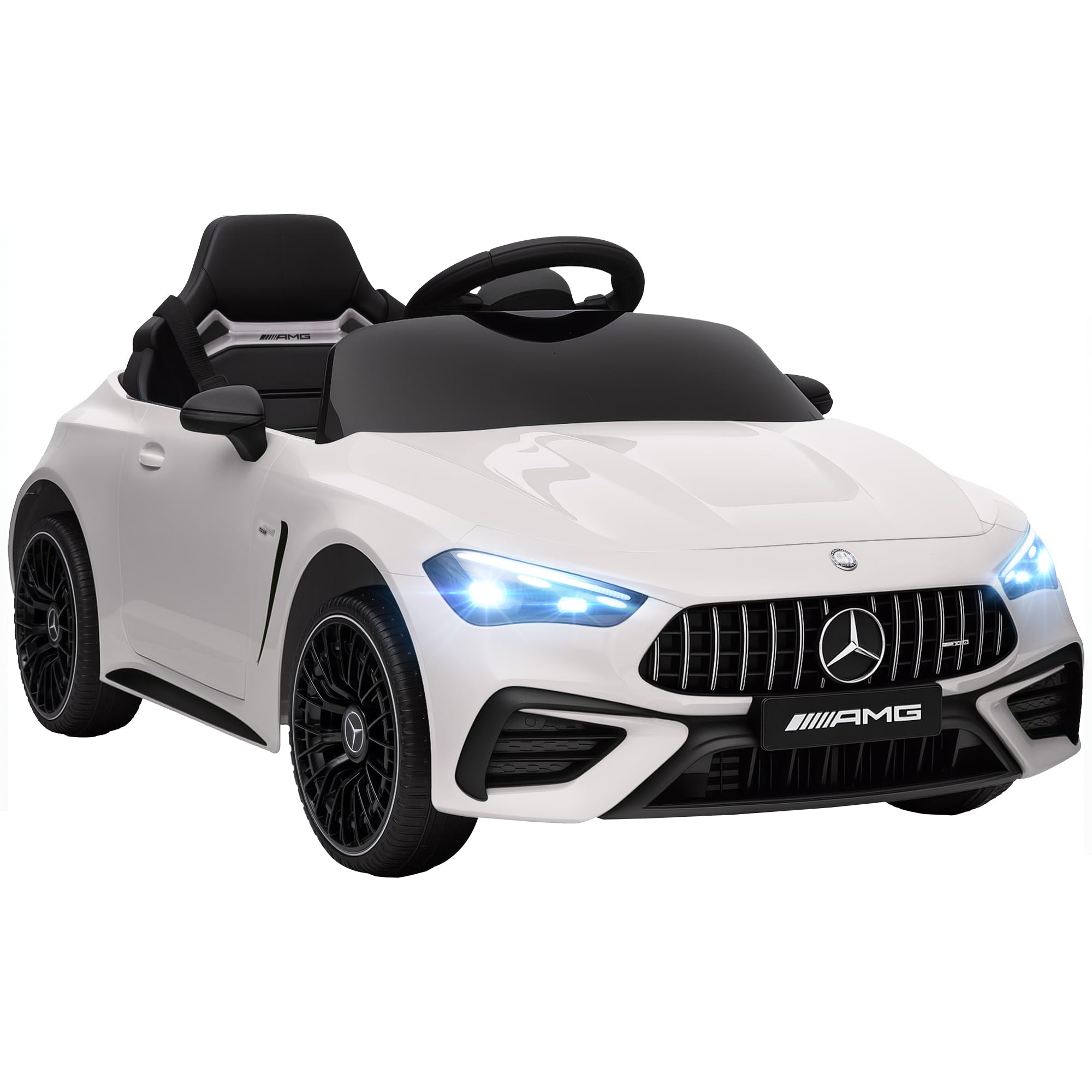 AIYAPLAY Voiture Électrique Enfant Mercedes AMG CLE 53 12V 2 Moteurs Blanc | Télécommande Parentale 2,4G, Véhicule Électrique, Portes Ouvrantes, Phares LED, Lecteur MP3, Cadeau Garçons et Filles