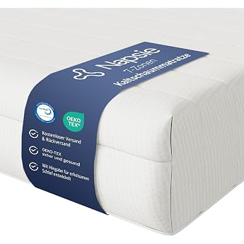 NAPSIE 7-Zone Mattress 140 x 200 cm H3 Medium Firm Ergonomic Cold Foam Mattress Hypoallergenic &amp; Antibacterial Cover Removabl
