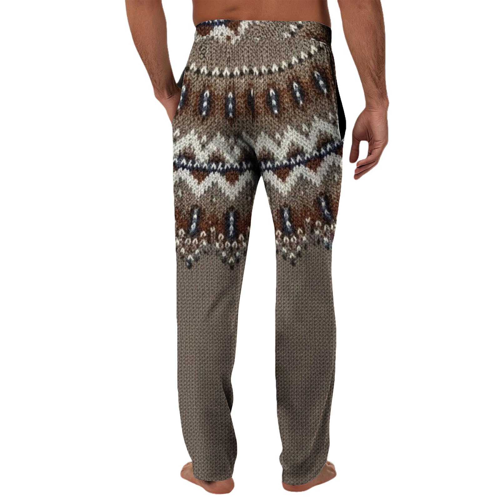 Generisch Pijama corto para hombre, pantalones de yoga, albornoz bordado para hombre (café, L)