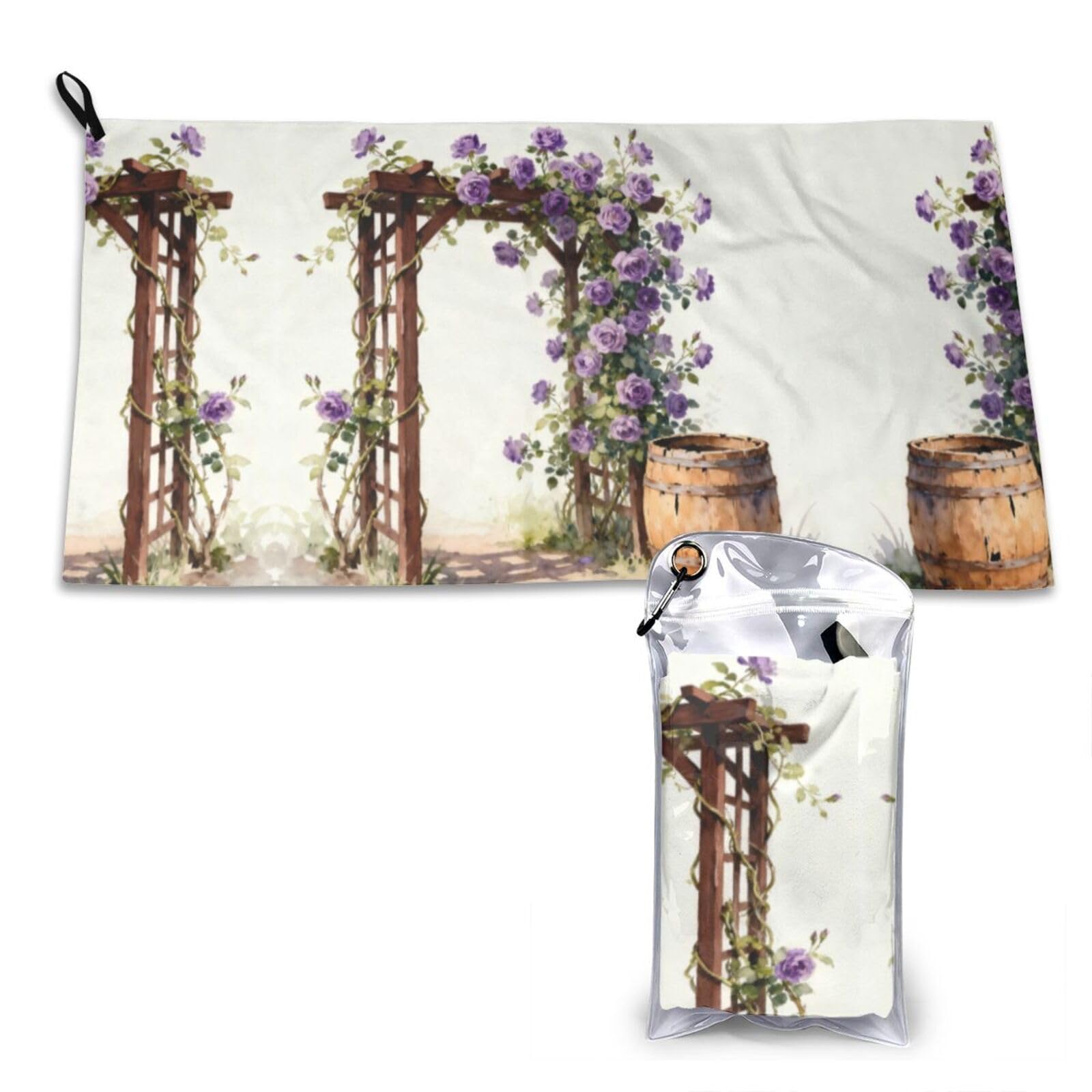DUYKIMQW Purple lavender flower stand Print Quick Dry Towel 16x31.5in White