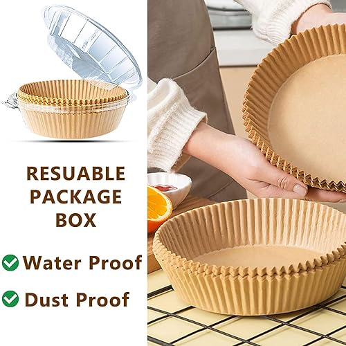 Miniatura 7 de 200 forros desechables para freidora de aire, redondos, antiadherentes, de 7.9 pulgadas, papel pergamino de grado alimenticio para freidoras de aire