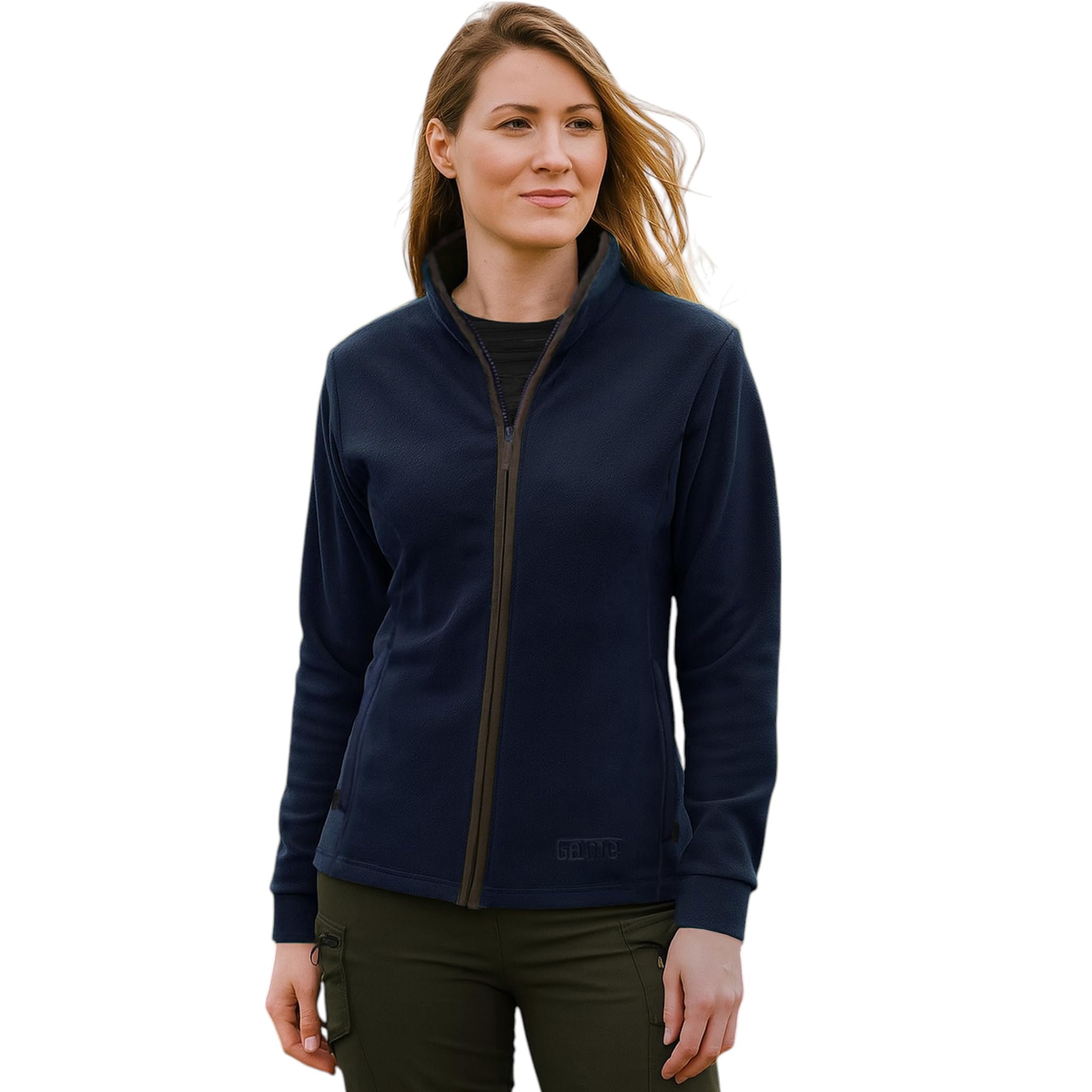Game Technical Apparel Womens Penrith Fleece Zip Top – Ladies Warm Winter Jacket, Anti-Pill 300gsm, Country Style Zip Neck Cardigan with Pockets Navy
