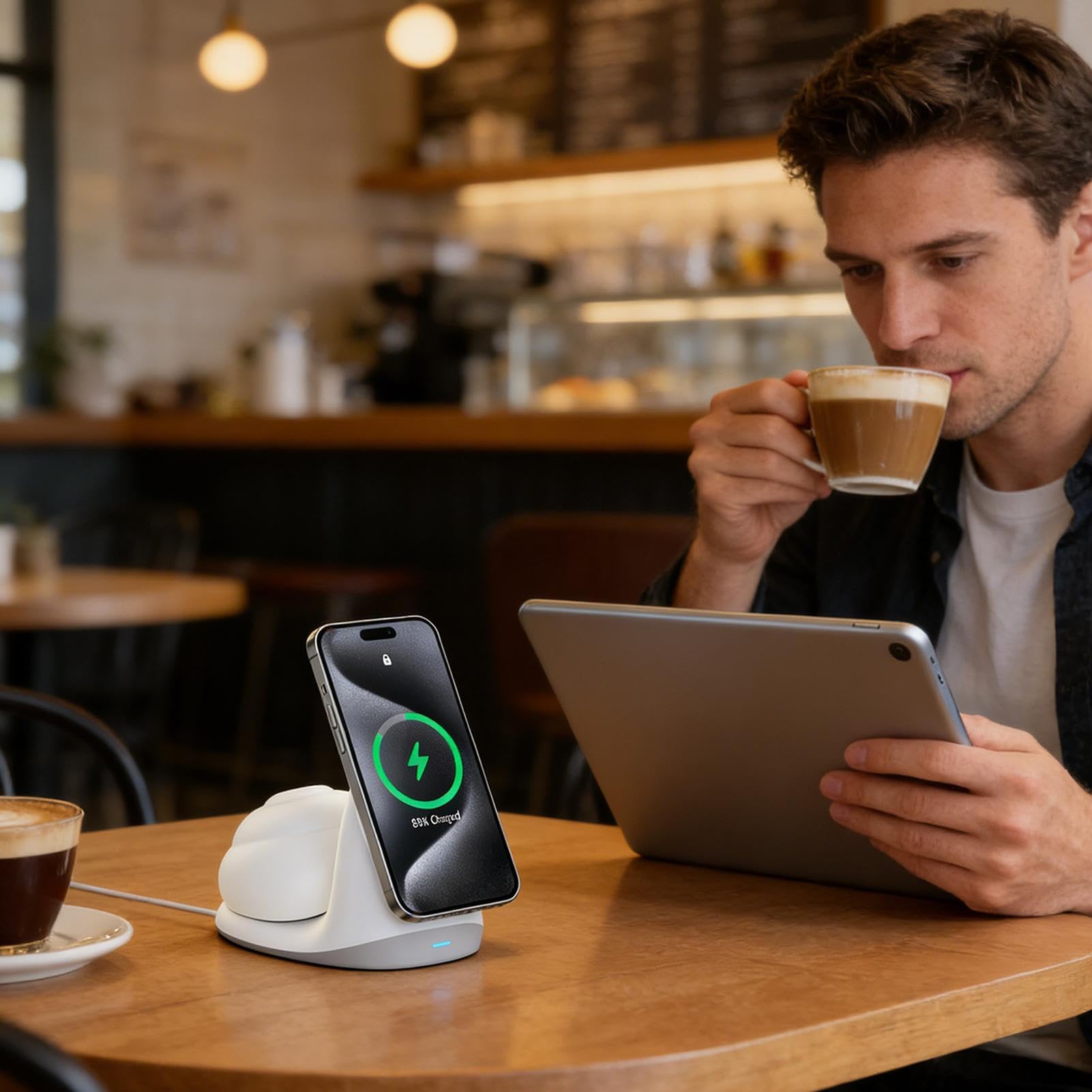 Luce notturna, simpatica piastra di ricarica wireless da 15 W, ricarica | Tappetino di ricarica, per ufficio, casa, camera da letto, cameretta dei bambini, comodino, dormitorio, auto, allattamento