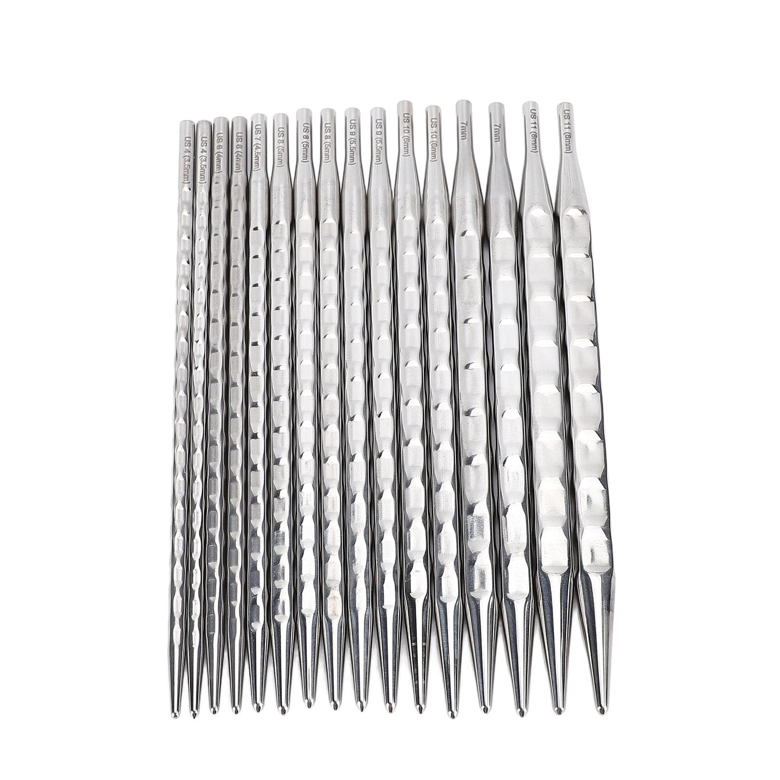 Zisemeil J-ouuo8 pares de agujas circulares intercambiables para principiantes con funda de acero inoxidable herramienta de tejer 3,5-8,0 mm