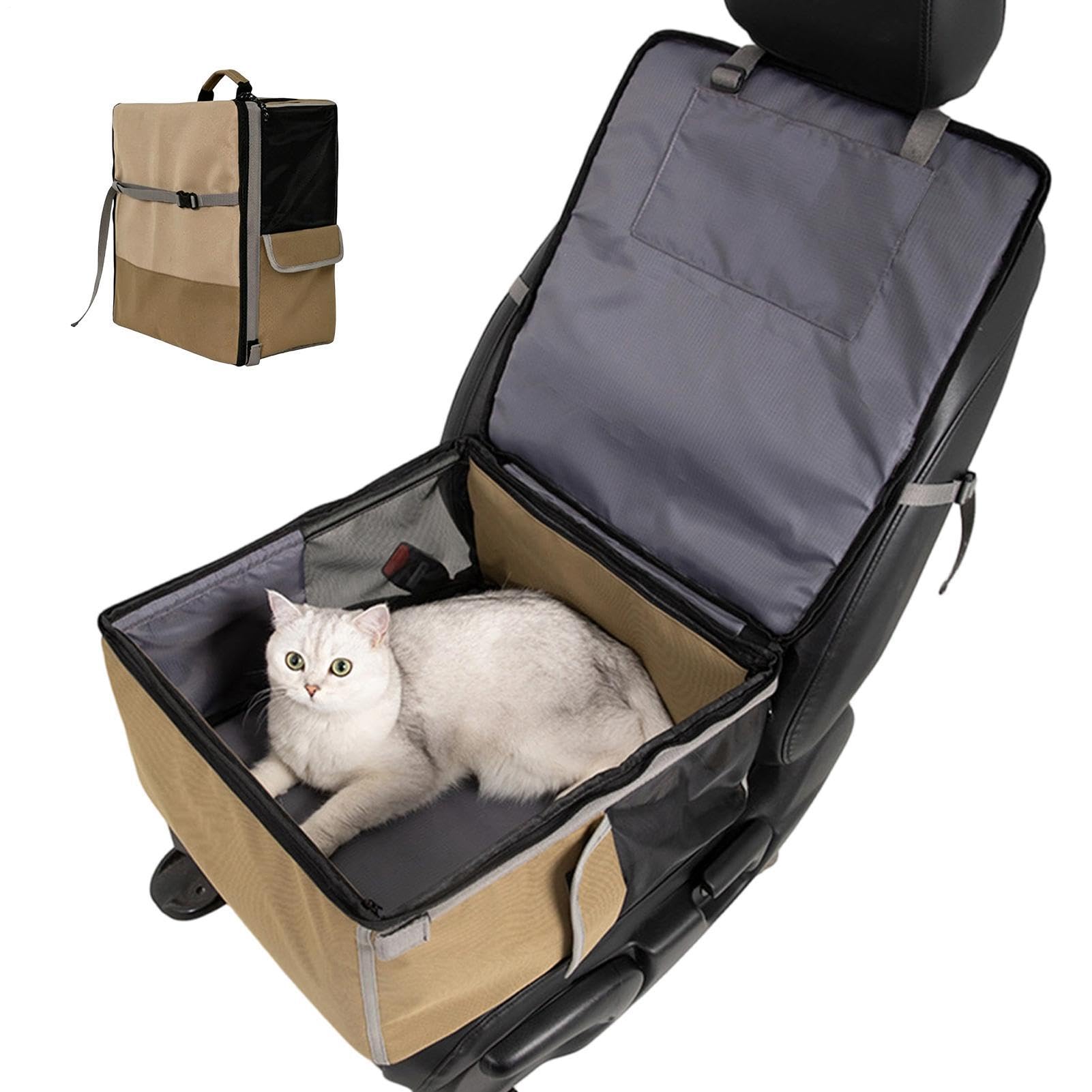Asiento De Coche Para Perros Mochila convertible | Cama Perro Coche Malla Transpirable Lavable Desmontable Viajes vehículo SUV autocaravana carretera gatos cachorros razas