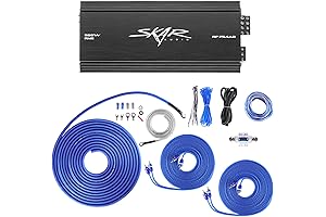 SKAR AUDIO RP-75.4AB 500 Watt 4-Channel Car Amplifier with 8 Gauge OFC Amp Wiring Kit