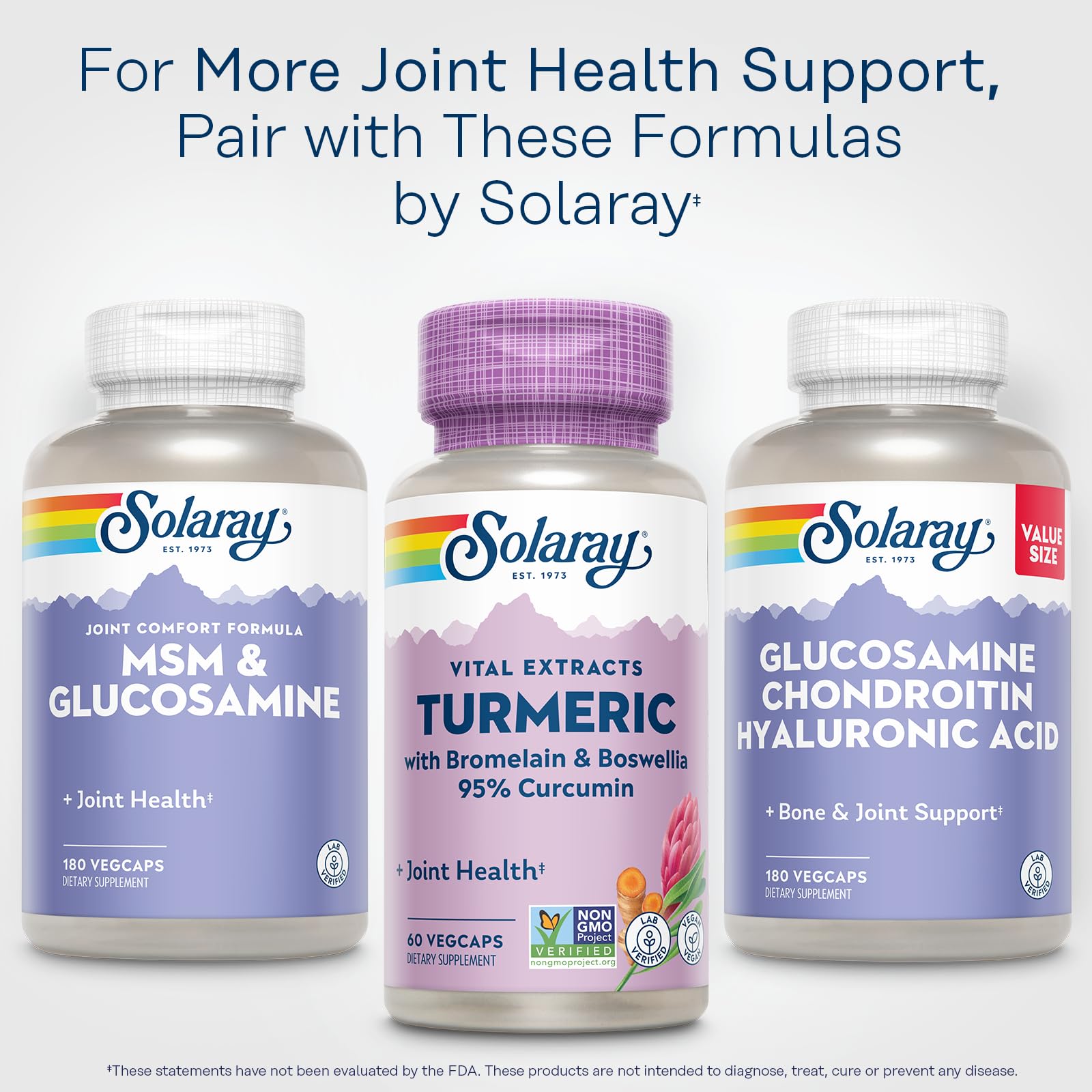Solaray Turmeric (Bromelain & Boswelia) / 60 Vegcaps/Apto para vegano