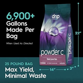 Powder C, Full Bloom Flowering Nutrient, 0-32-32 Formula with Magnesium and Sulfur, Water-Soluble and Clean for Hydroponics, Soil and Coco, 25 lb Bag