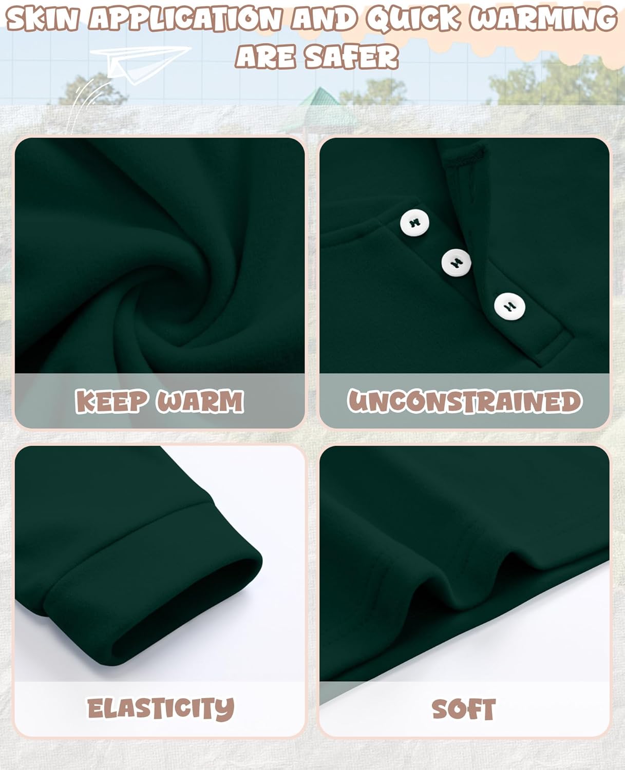 4 Pack Toddler Boys Girls Thermal Long Sleeve T-Shirts Henley Undershirt Top Basic Layer Long Sleeve Fleece T-Shirt - Image 6