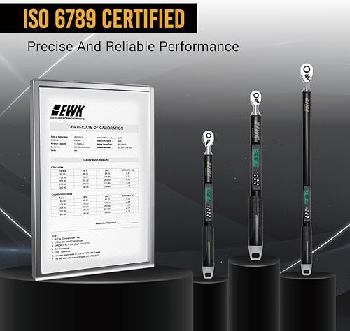 Miniatura 6 de EWK Llave dinamométrica digital electrónica de 12 pulgada, 12.5 - 250 pies-libras (17 - 340 Nm), con zumbador y notificación de flash LED