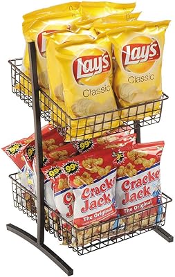 HUBERTÂ® Countertop Merchandising Stand 2-Tier Stand Espresso Wire - 10 3/4 L x 13