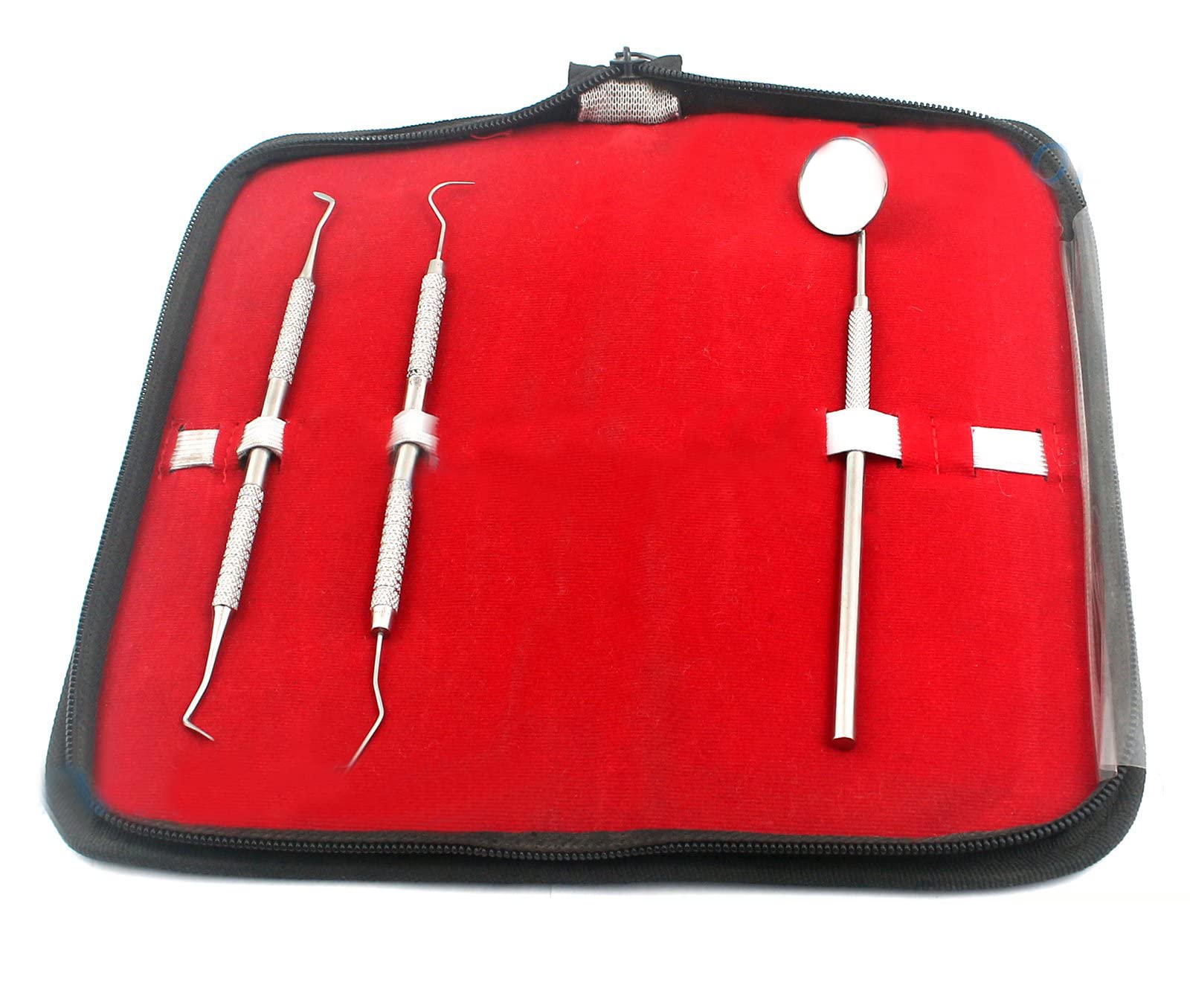 AA PRO Dental Hygiene KIT with CASE - Professional Grade Dentist Tool - Soft Steel Cleaning Set for White Teeth and Healthy Gums - Tartar Removal - Mirror and Scaler A+ Quality