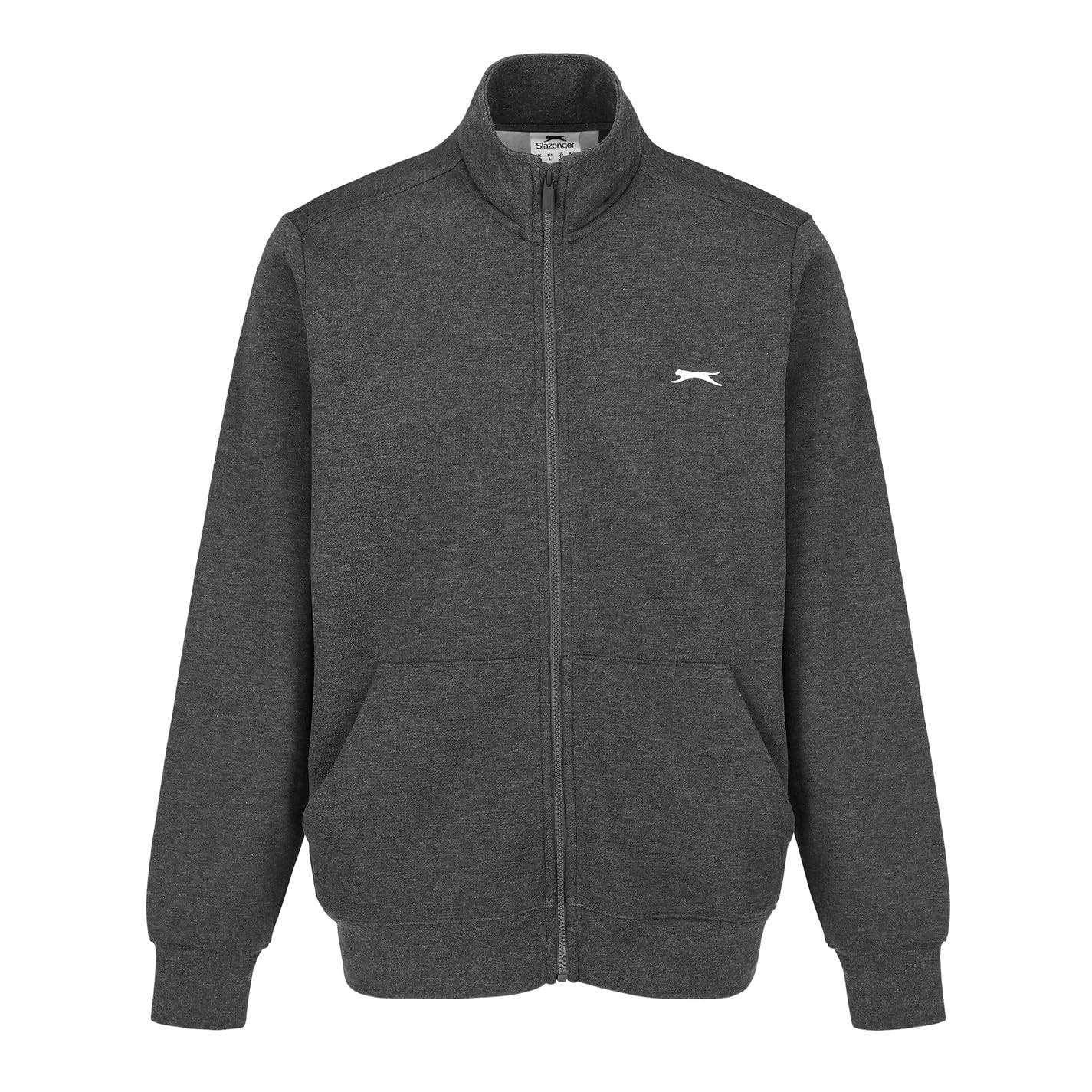 Slazenger Mens Full Zipped Jacket Cotton Long Sleeve Casual Top Charcoal Marl XXXXL