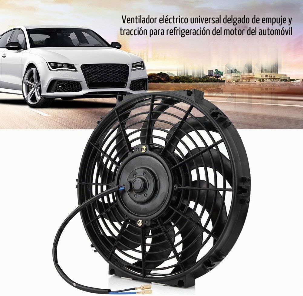 Ventilador Universal Slim Push Pull para Radiador de Coche - Motor Eléctrico de 12 V para Refrigeración con Kit de Montaje