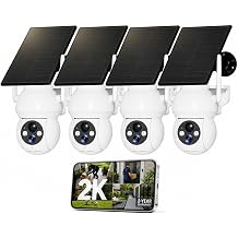 SolarCam 4-Pack, 2K Security Cameras Wireless Outdoor, Solar Powered