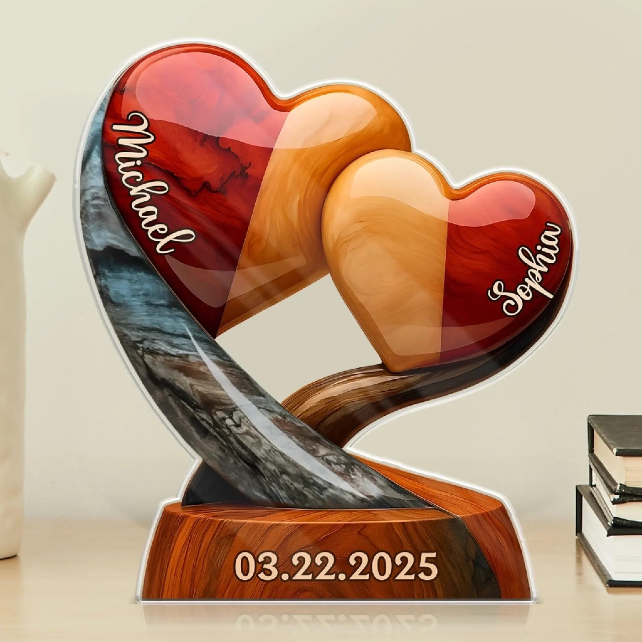 Amazon.com: 43Lotus Our Hearts Beat As One - Couple Personalized