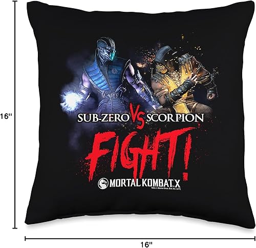 Miniatura 6 de Mortal Kombat X Fight - Almohada (18.0 x 18.0in), multicolor