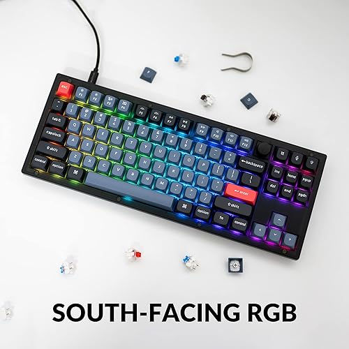 Miniatura 5 de Keychron V3 - Perilla de teclado mecánico con cable, versión TKL QMKVIA macro programable con interruptor rojo Keychron K Pro intercambiable en
