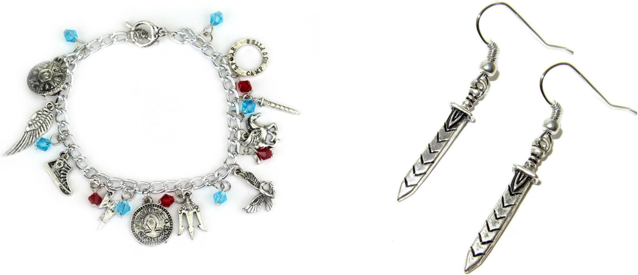 2 Pack Percy Jackson Earrings & Bracelet w/gift box from Outlander