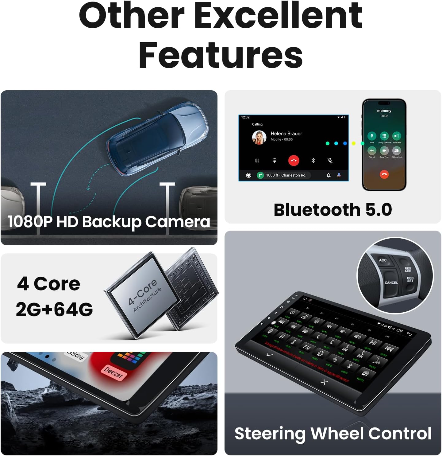 Car Radio for Ford Escape 2008-2012: 2G+64G Upgrade 9" 1280x800 IPS Touchscreen Stereo, Android 12 Head Unit with Wireless Carplay & Android Auto, Support 5GWiFi GPS FM RDS BT SWC 1080P Backup Camera